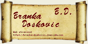 Branka Dosković vizit kartica